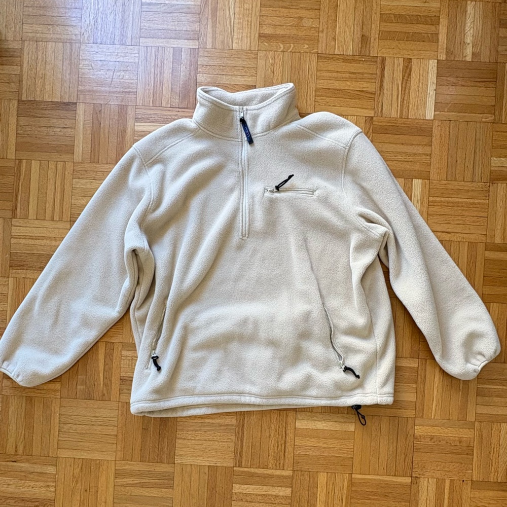 L.L. Bean Men's Zip Up Sweater - Cream